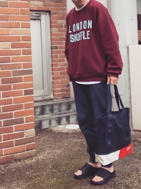 「SHIPS（シップス）のアイテム（スウェット）」を使った、RANさん（メンズ・179cm）の春コーディネート