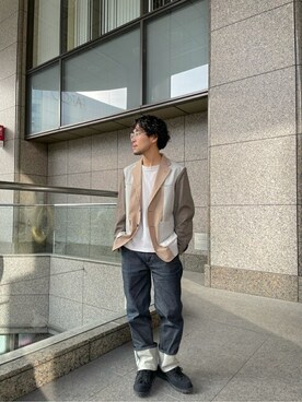 「＃テーラードジャケット」｜suwacoleさん（メンズ・170cm）の冬コーディネート