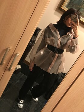「CRY.（クライ）のアイテム（トップス）」を使った、Rina Takahashiさん（レディース・165cm）の冬コーディネート