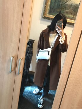 「JOURNAL STANDARD relume（ジャーナルスタンダード　レリューム）のアイテム（チェスターコート）」を使った、Rina Takahashiさん（レディース・165cm）の春コーディネート