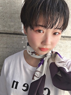 「coen（コーエン）のアイテム（T Shirts、ホワイト系）」を使った、OLUBOBOさん（レディース・154cm）の春コーディネート