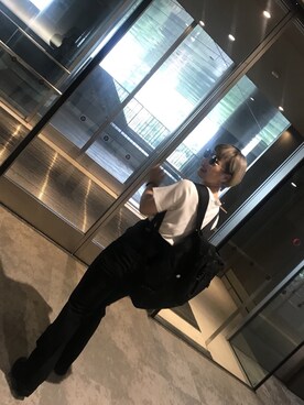 「WEGO（ウィゴー）のアイテム（Shoulderbag、ブラック系）」を使った、OLUBOBOさん（レディース・154cm）の春コーディネート