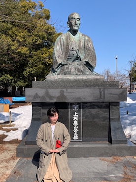 「Right-on（ライトオン）のアイテム（トレンチコート）」を使った、OLUBOBOさん（レディース・154cm）の春コーディネート