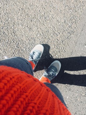 「H&M（エイチ・アンド・エム）のアイテム（Knitwear、オレンジ系）」を使った、OLUBOBOさん（レディース・154cm）の春コーディネート
