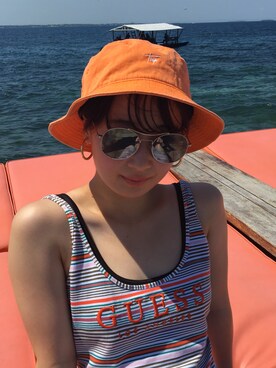 「Guess（ゲス）のアイテム（ワンピース/ドレス）」を使った、OLUBOBOさん（レディース・154cm）の夏コーディネート