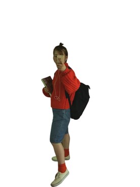 「H&M（エイチ・アンド・エム）のアイテム（Knitwear、オレンジ系）」を使った、OLUBOBOさん（レディース・154cm）の秋コーディネート