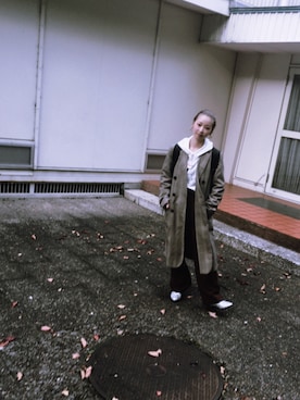 「WEGO（ウィゴー）のアイテム（Hoodies、ホワイト系）」を使った、OLUBOBOさん（レディース・154cm）の秋コーディネート