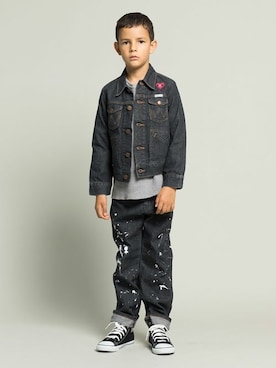 「子供服」｜「アイテム（デニムジャケット）」を使った、FUN Fred Segalさん（キッズ・130cm）の秋コーディネート