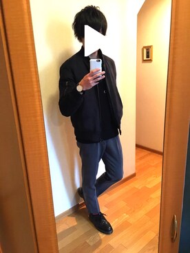 「ダニエルウェリントン」｜「アイテム（ブルゾン）」を使った、ふくちゃんさん（メンズ・175cm）の冬コーディネート