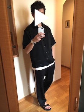 「アイテム（バングル/リストバンド）」を使った、ふくちゃんさん（メンズ・175cm・20代）の春コーディネート
