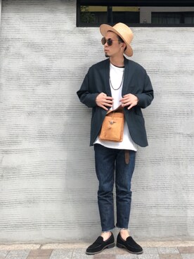 「417 EDIFICE（フォーワンセブンエディフィス）のアイテム（シューズ）」を使った、TogAさん（メンズ・165cm）の春コーディネート