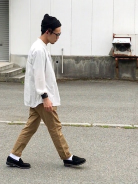「417 EDIFICE（フォーワンセブンエディフィス）のアイテム（シューズ）」を使った、TogAさん（メンズ・165cm）の夏コーディネート