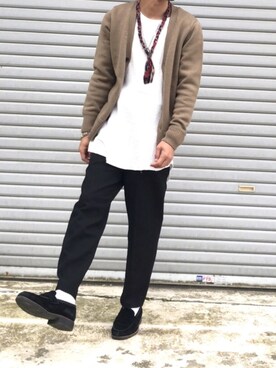 「417 EDIFICE（フォーワンセブンエディフィス）のアイテム（シューズ）」を使った、TogAさん（メンズ・165cm）の春コーディネート