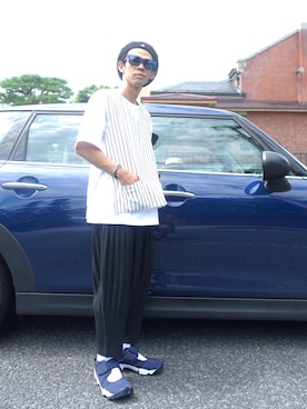 「summer」｜「アイテム（ハンチング/ベレー帽）」を使った、TogAさん（メンズ・165cm）の夏コーディネート