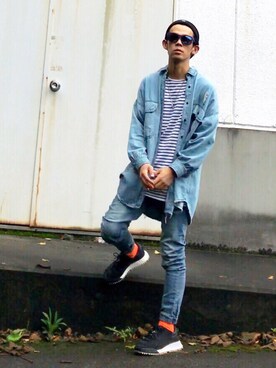「417 EDIFICE（フォーワンセブンエディフィス）のアイテム（パンツ）」を使った、TogAさん（メンズ・165cm）の秋コーディネート
