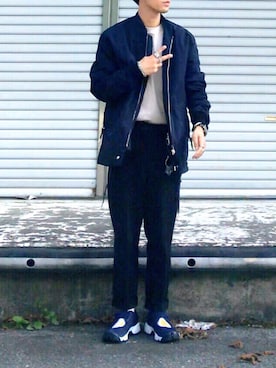 「SCYE BASICS（サイベーシックス）のアイテム」を使った、TogAさん（メンズ・165cm）の秋コーディネート