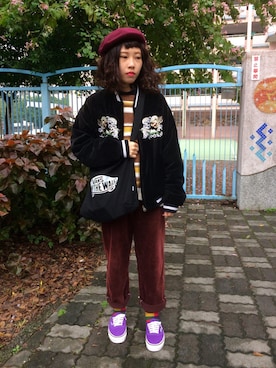 「橫須賀」｜三皮三皮さん（レディース・158cm）の冬コーディネート