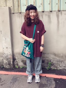 「plain-me（プレインミー）のアイテム（パンツ）」を使った、三皮三皮さん（レディース・158cm）の夏コーディネート