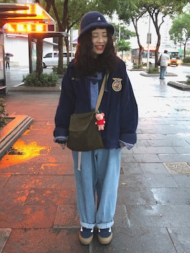 「plain-me（プレインミー）のアイテム（パンツ）」を使った、三皮三皮さん（レディース・158cm）の冬コーディネート