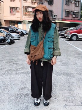 「A ROOM MODELのアイテム」を使った、三皮三皮さん（レディース・158cm）の冬コーディネート