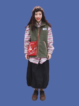「橫須賀」｜三皮三皮さん（レディース・158cm）の冬コーディネート