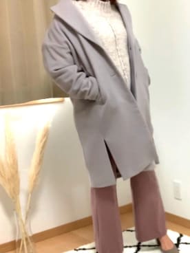 「VIS（ビス）のアイテム（ピーコート）」を使った、HARUさん（レディース・162cm）の冬コーディネート