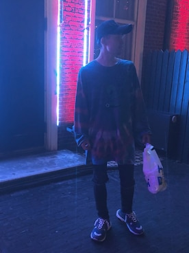 「AZSのアイテム（キャップ）」を使った、Kさん（メンズ・172cm）の秋コーディネート