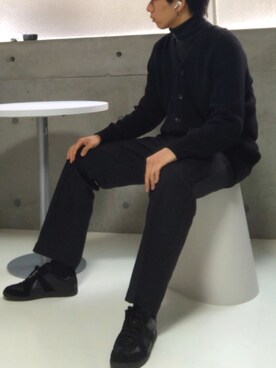 「Levis BLACK（リーバイスブラック）のアイテム」を使った、任隆さん（メンズ・180cm）の冬コーディネート