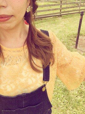 「Omekashi（オメカシ）のアイテム（オールインワン・サロペット）」を使った、hoppy♡さん（レディース・157cm）の春コーディネート