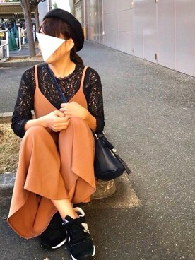 「URBAN RESEARCH Sonny Label（アーバンリサーチサニーレーベル）のアイテム（つなぎ/オールインワン）」を使った、ななおさん（レディース・162cm）の秋コーディネート