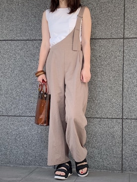 「LEPSIM（レプシィム）の2P ウッドバングル　837799（バングル/リストバンド）」を使った、ななおさん（レディース・162cm）の夏コーディネート