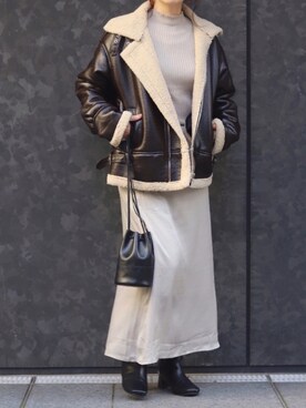 「Lavish Gate（ラヴィッシュゲート）のアイテム（その他アウター）」を使った、ななおさん（レディース・162cm）の秋コーディネート