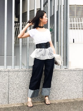 「Narcissus（ナルシス）のアイテム（デニムパンツ）」を使った、Narcissus-japanさん（レディース・160cm）の春コーディネート