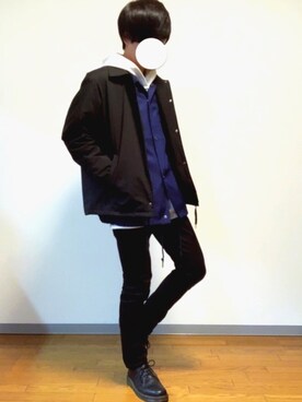 「８(eight)（エイト）のアイテム（ナイロンジャケット）」を使った、まっつんさん（メンズ・167cm）の冬コーディネート