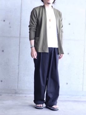 「markaware（マーカウェア）のアイテム（チノパンツ）」を使った、masamu_toshimitsuさん（メンズ・175cm）の夏コーディネート