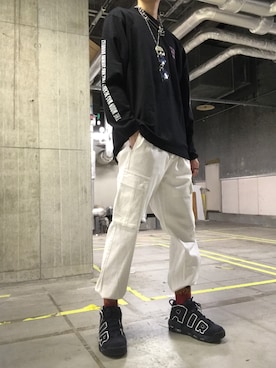 「WEGO（ウィゴー）のWEGO/カーゴジョガーパンツ（カーゴパンツ）」を使った、しろくんさん（メンズ・172cm）の夏コーディネート