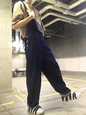 「いいね返し」｜「アイテム（オールインワン・サロペット）」を使った、しろくんさん（メンズ・172cm）の秋コーディネート