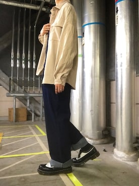 「いいね返し」｜「アイテム（オールインワン・サロペット）」を使った、しろくんさん（メンズ・172cm）の秋コーディネート