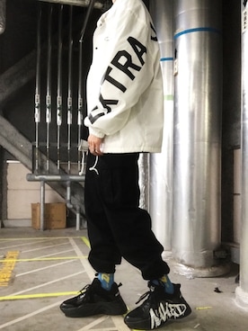 「韓国好きな人と繋がりたい」｜「アイテム（ブルゾン）」を使った、しろくんさん（メンズ・172cm）の秋コーディネート
