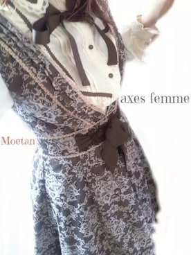 「axes femme（アクシーズファム）のアイテム（ジャンパースカート）」を使った、萌tanさん（レディース・145cm）の秋コーディネート