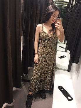 「ZARA（ザラ）のアイテム（ワンピース、グリーン系）」を使った、肉酱-姐姐さん（レディース）の夏コーディネート