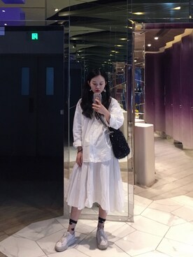 「淘宝店：夏目Virgoのアイテム（スカート、ホワイト系）」を使った、肉酱-姐姐さん（レディース）の秋コーディネート