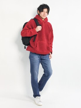 「MONKEY TIME（モンキータイム）のアイテム（トップス）」を使った、むんさん（メンズ・179cm）の冬コーディネート