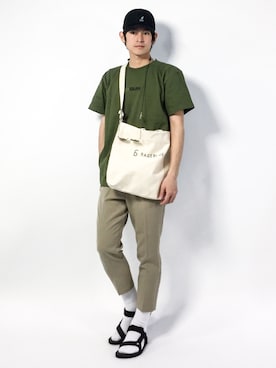「KANGOL（カンゴール）のアイテム（キャップ）」を使った、むんさん（メンズ・179cm）の春コーディネート