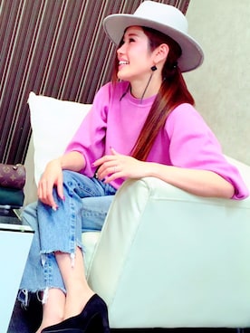「ロングピアス」｜あやぱんさん（レディース・158cm）の冬コーディネート