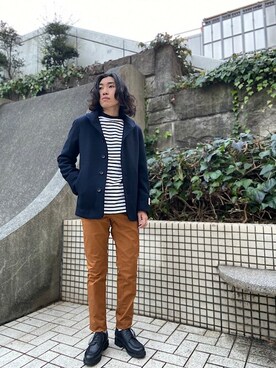 ピーコート ブルー ネイビー 青色系 コーディネート Zozotown