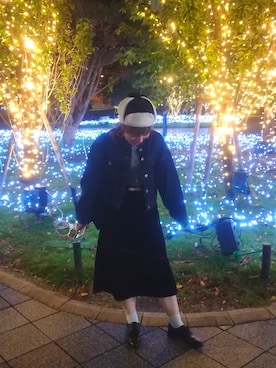 「GLOBAL WORK（グローバルワーク）のアイテム（デニムジャケット、ブルー系）」を使った、あやてぃんさん（レディース・156cm）の秋コーディネート