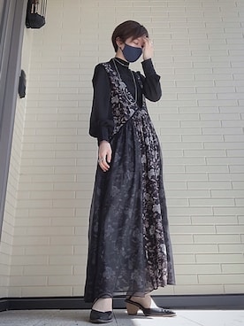 「LA BELLE ETUDE（ラベルエチュード）のアイテム（ネックレス）」を使った、栁さん（レディース・158cm）の春コーディネート