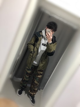 「amber（アンバー）のアイテム」を使った、n_o_iさん（メンズ・178cm）の冬コーディネート