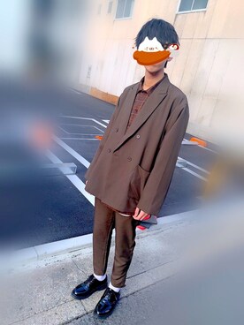 「ZIP FIVE（ジップファイブ）のポリトロリラックスアンクルカットテーパードパンツ（その他パンツ）」を使った、Sさん（メンズ・177cm）の春コーディネート